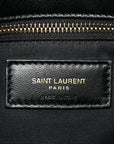 Lambskin Quilted Medium Loulou Puffer Monogram Chain Satchel Black