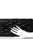 Lambskin Quilted Sade Puffer Envelope Clutch Black