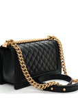 Caviar Quilted Medium Boy Flap Black