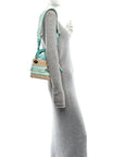 Wicker Oblique Mini Lady D1OR Bag Aquamarina
