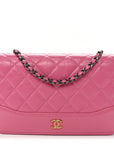 Aged Calfskin Quilted Gabrielle Wallet On Chain WOC Pink
