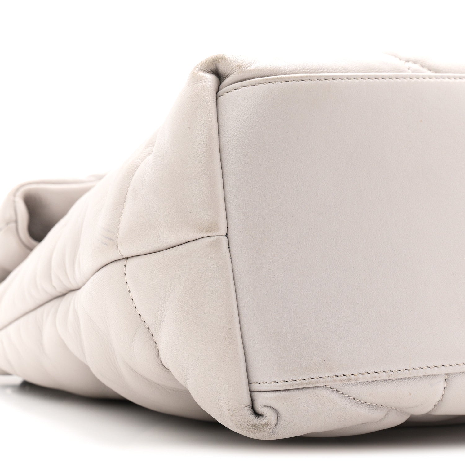 Lambskin Quilted Medium Loulou Puffer Monogram Chain Satchel Granite
