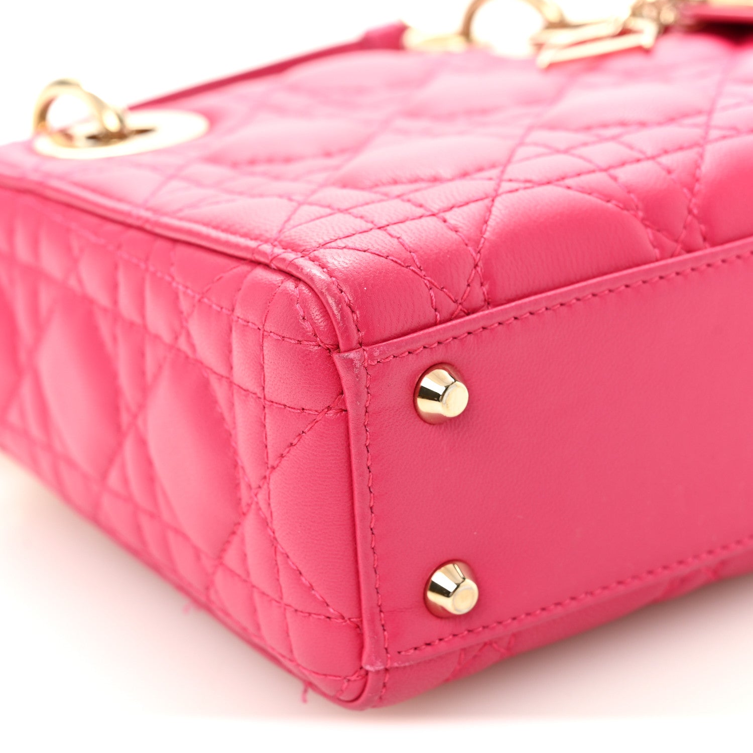 Lambskin Cannage Mini Lady D1OR Pink