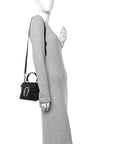 Satin Crystal GG Monogram Mini Dionysus Top Handle Bag Black