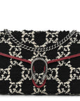 Tweed GG Monogram Mini Dionysus Chain Wallet Black White Romantic Cherry