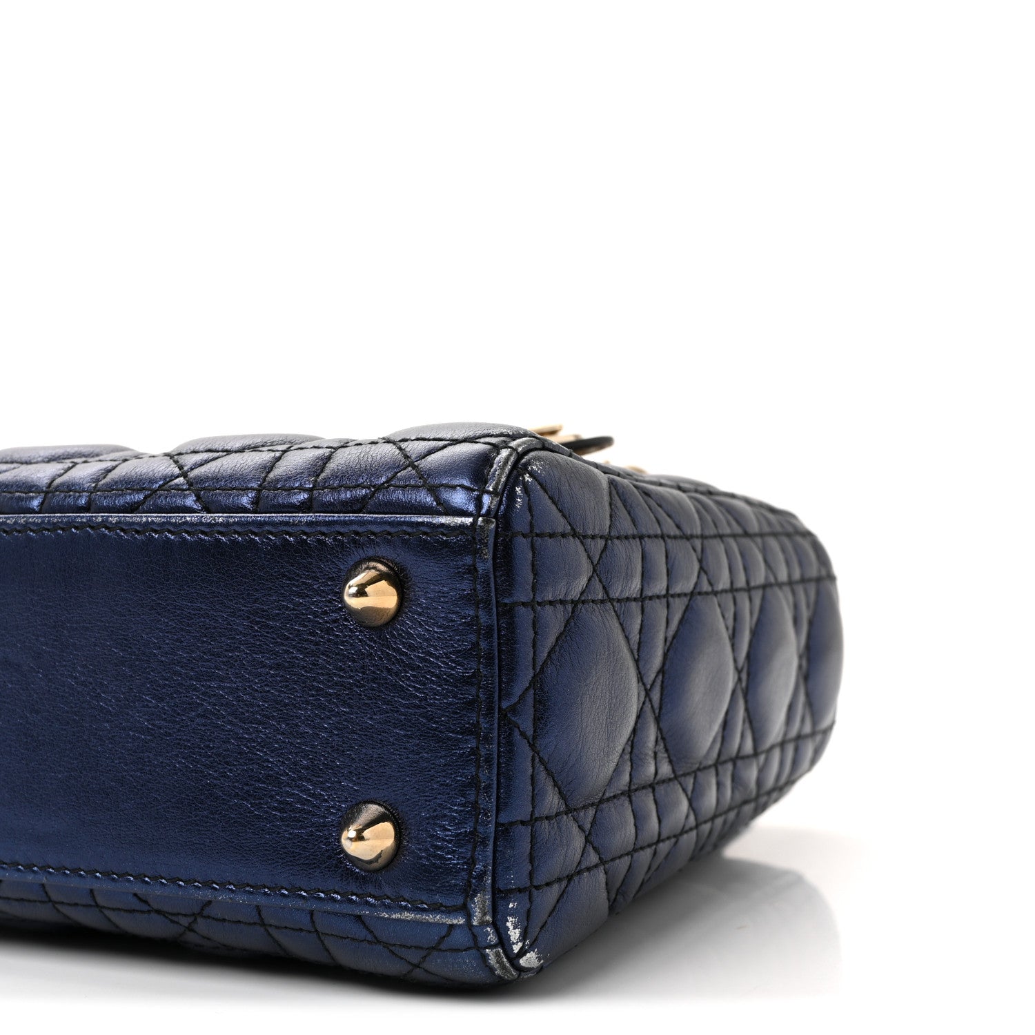 Metallic Lambskin Cannage Small My ABCD1OR Lady D1OR Blue
