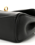 Natural Smooth Calfskin Nano Rodeo Top Handle Handbag Black