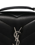 Lambskin Chevron Quilted Small LouLou Black
