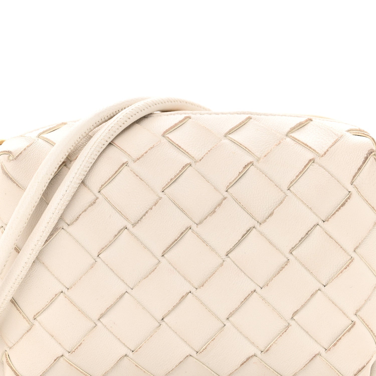 Nappa Intrecciato Candy Loop Camera Bag White