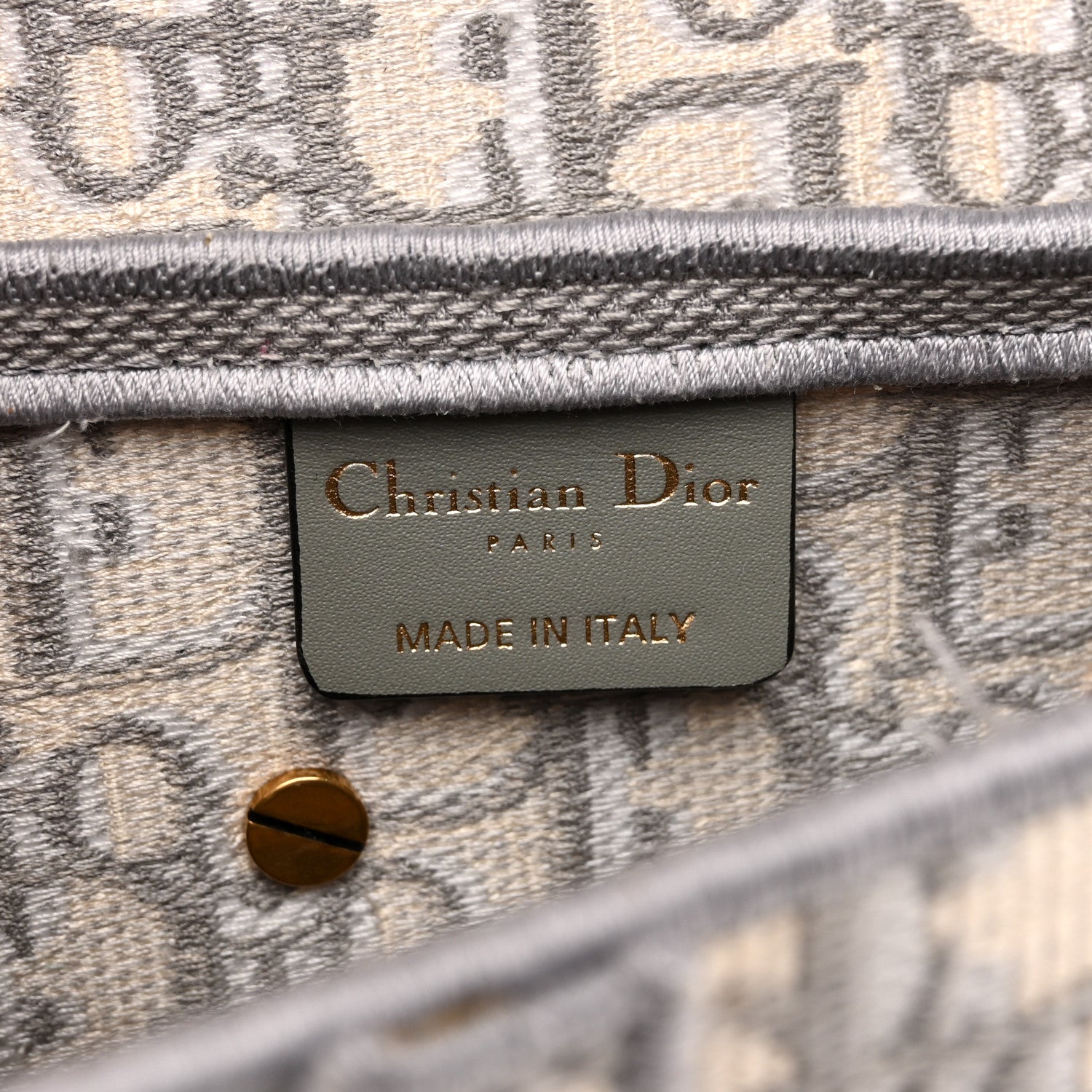 Oblique Embroidered Saddle Bag Gray