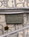 Oblique Embroidered Saddle Bag Gray