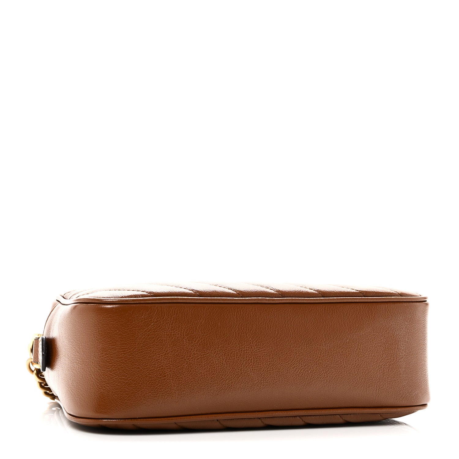 Glazed Calfskin Matelasse Diagonal Small GG Marmont Chain Shoulder Bag Cuir