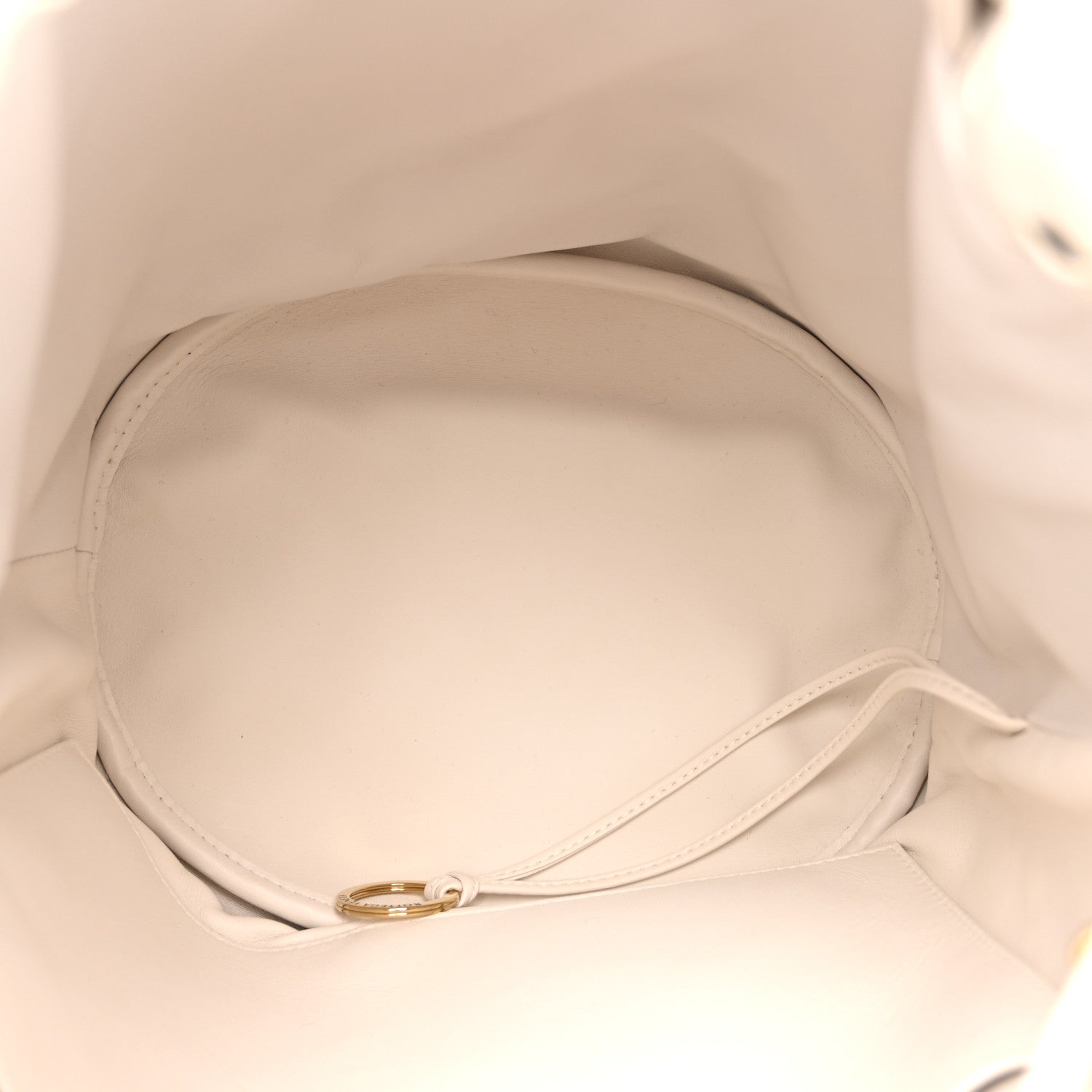 Calfskin Intrecciato Small Castello Bucket Bag White