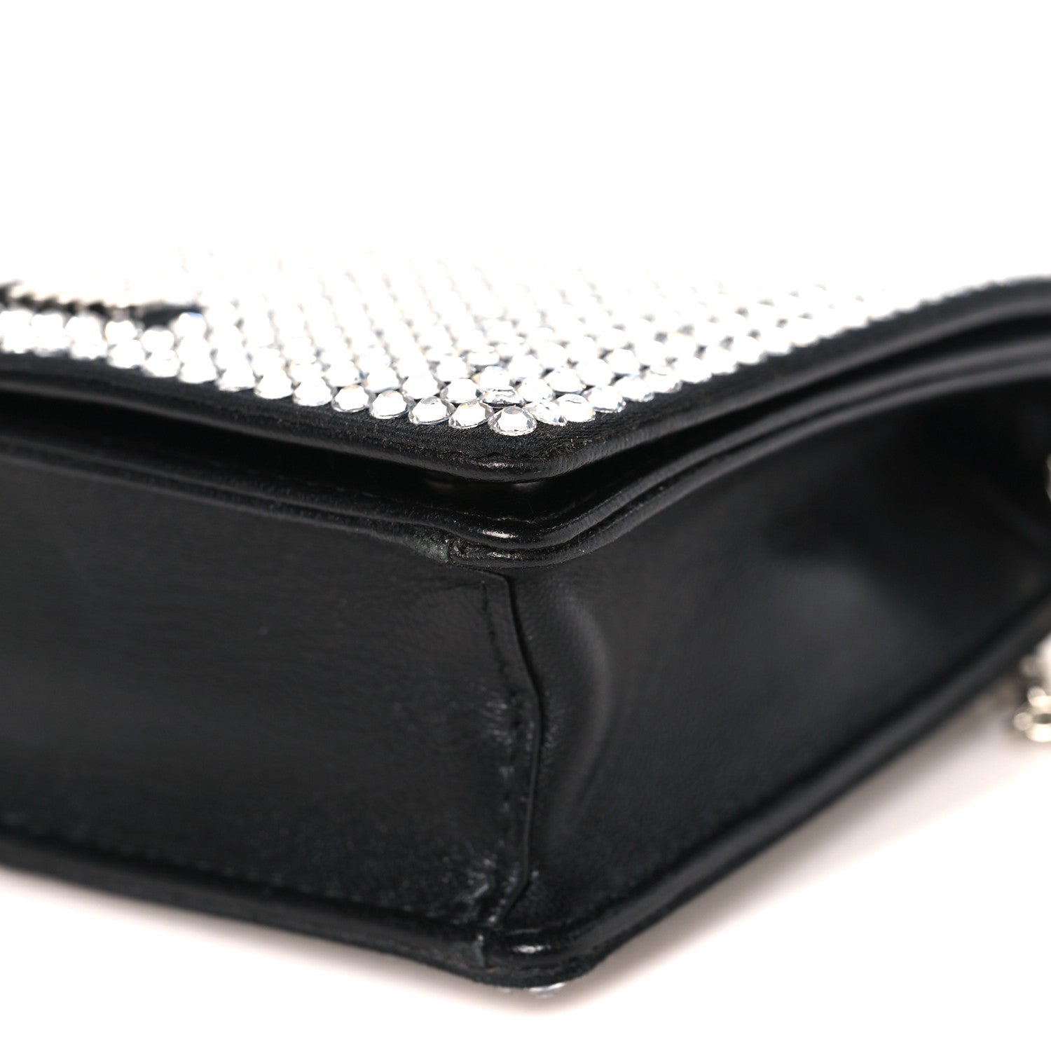 Nappa Crystal Starlight Mini Clutch Bag Black