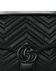 Soft Calfskin Matelasse Medium GG Marmont Shoulder Bag Black