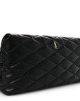 Lambskin Quilted Sade Puffer Envelope Clutch Black