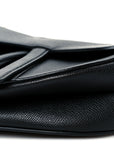 Grained Calfskin Saddle Bag Black