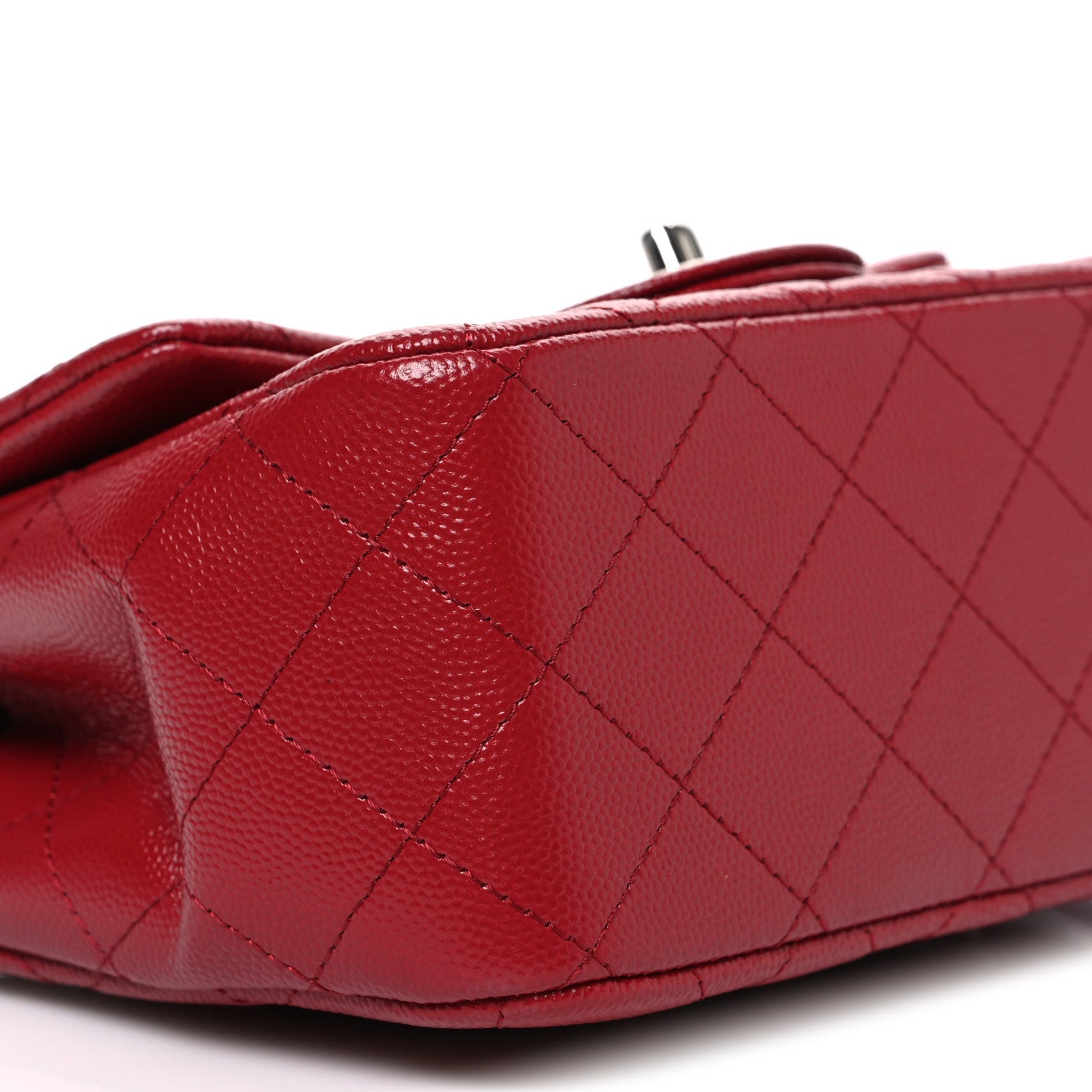 Caviar Quilted Mini Square Flap Red