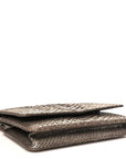 Snakeskin Wallet On Chain WOC Brown Silver