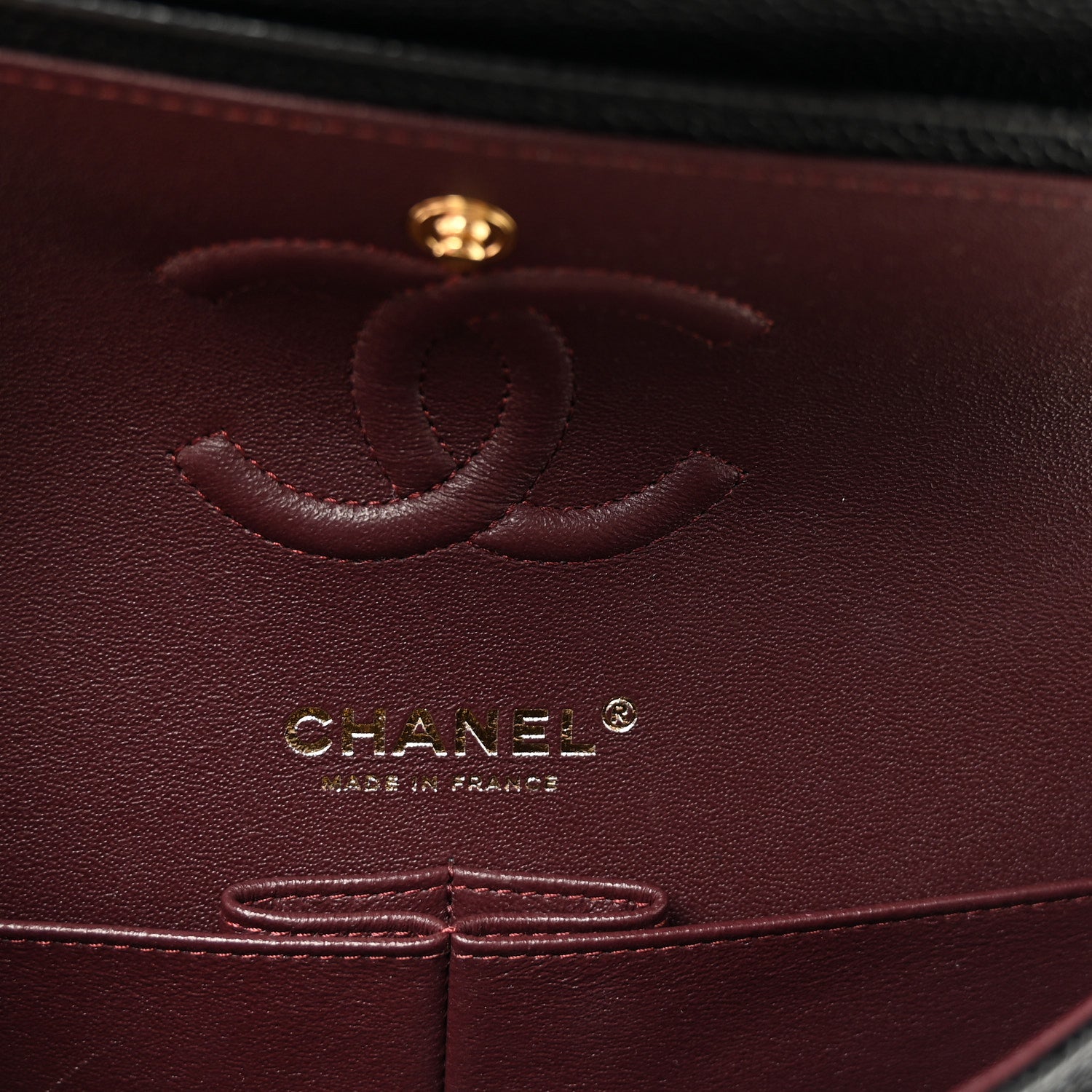 Caviar Quilted Small Double Flap Black