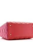 Lambskin Cannage Medium Bi-Color Lady D1OR Orange Fuchsia