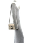 Textured Calfskin Crystal Mini Dionysus Shoulder Bag Mystic White