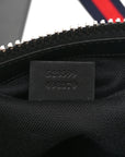 GG Supreme Monogram Web Small Flat Messenger Bag Black Grey