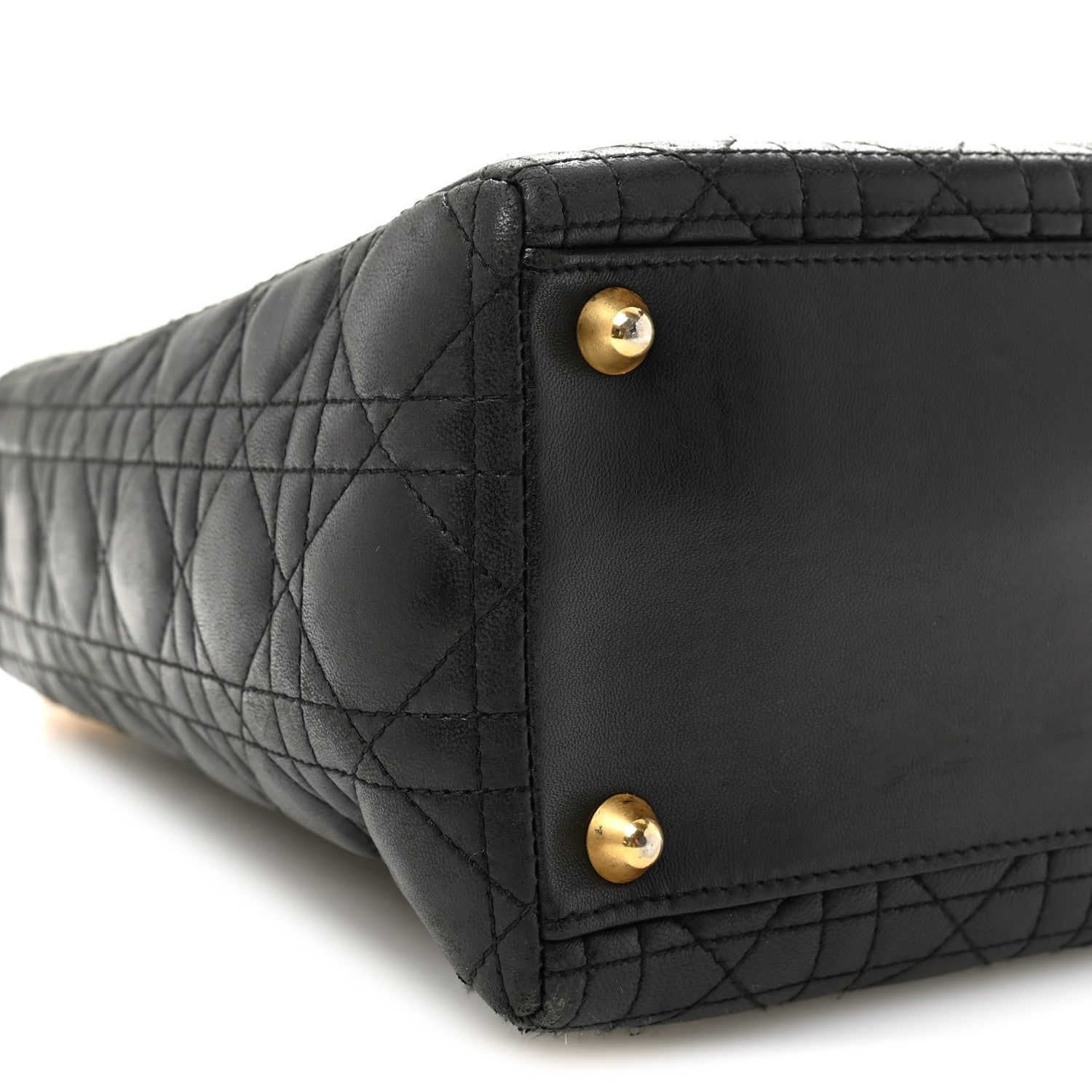 Lambskin Cannage Large Lady D1OR Black
