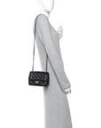 Lambskin Quilted Mini Square Flap Black