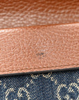 New Denim GG Monogram Dollar Calfskin Enamel Super Mini Dionysus Shoulder Bag Blue Tea Cuir Epilog Electric Blue