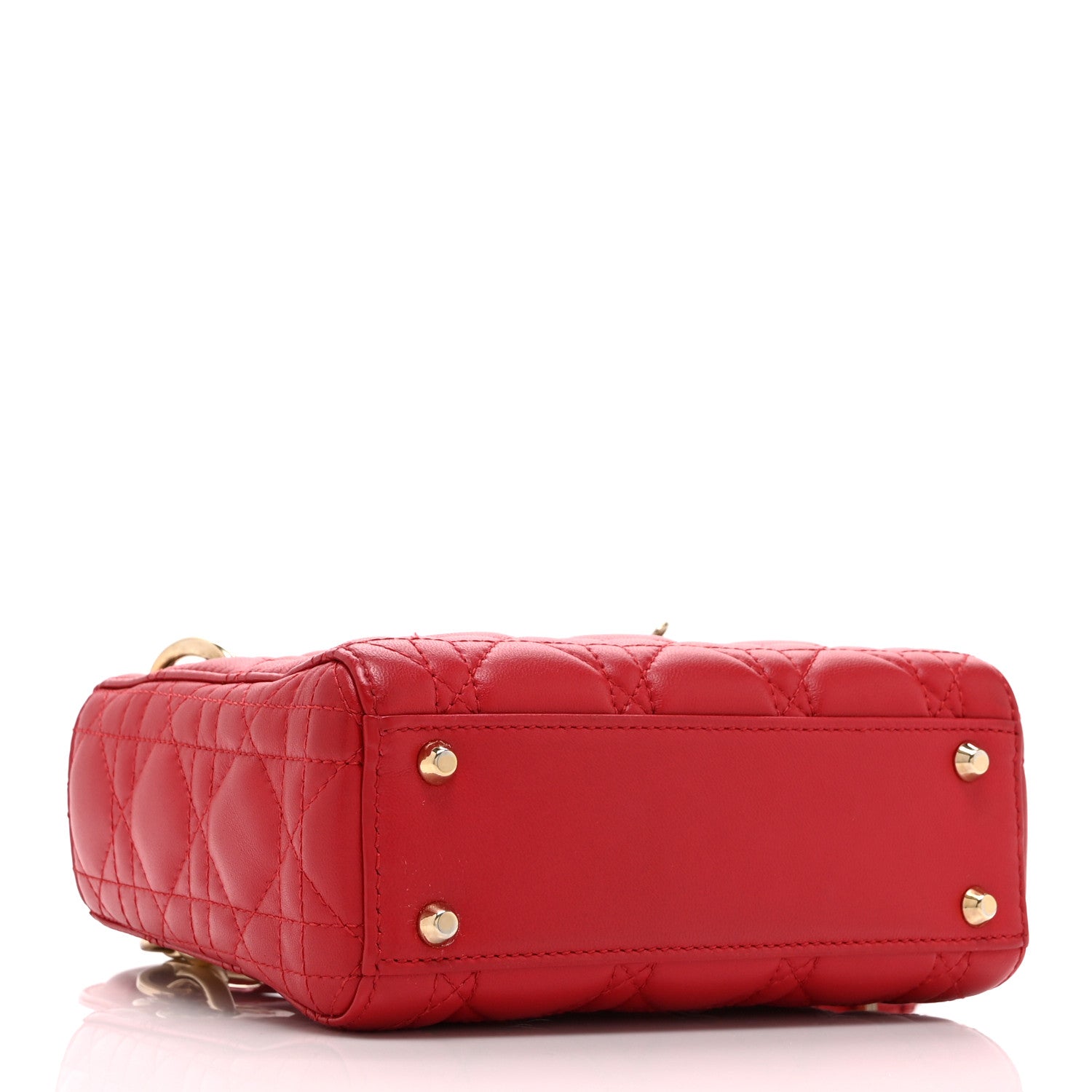 Lambskin Cannage Mini Lady D1OR Red