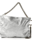 Metallic Goatskin Callie Mea Tassel Silver