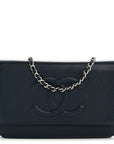 Caviar Timeless CC Wallet on Chain WOC Navy Blue