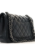Iridescent Caviar Quilted Small Double Flap Black