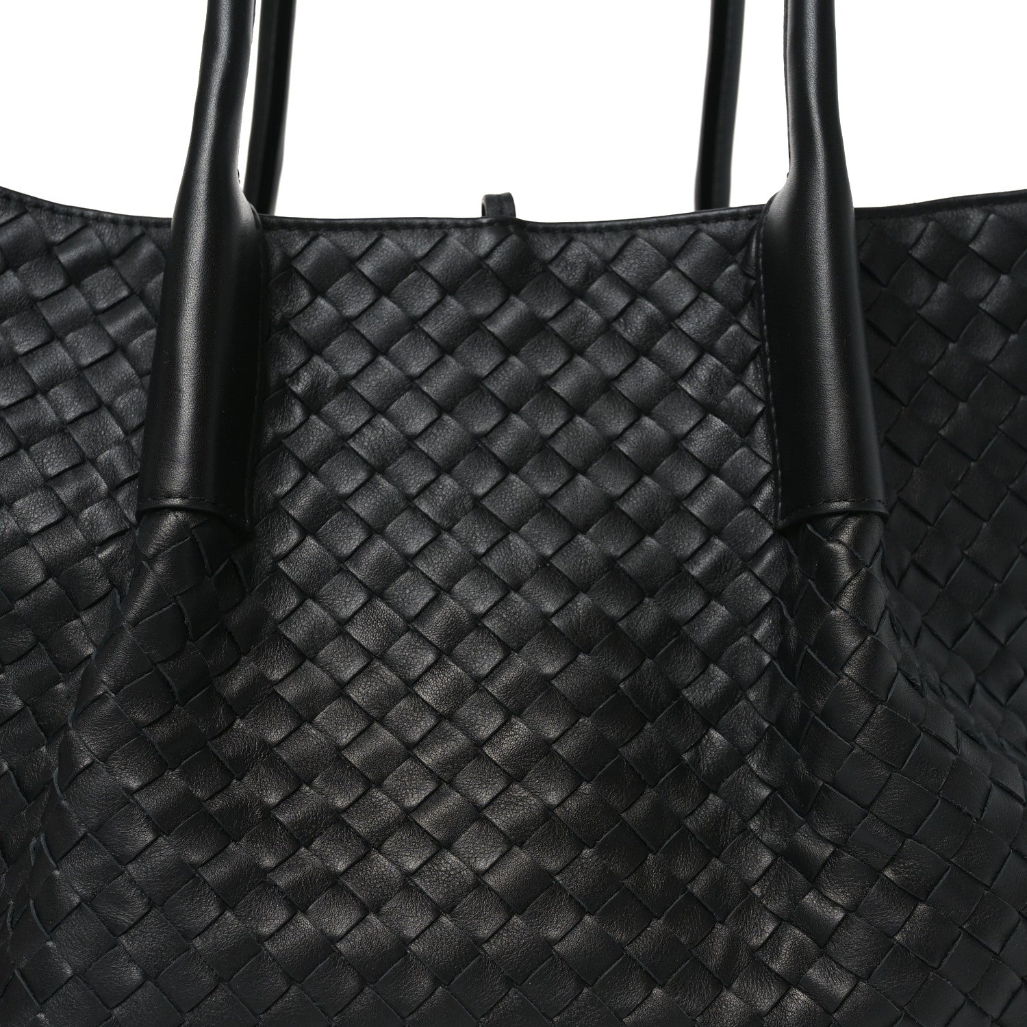 Calfskin Intrecciato Large Pinacoteca Reversible Tote Black