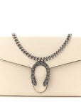 Dollar Calfskin Mini Dionysus Chain Wallet Mystic White