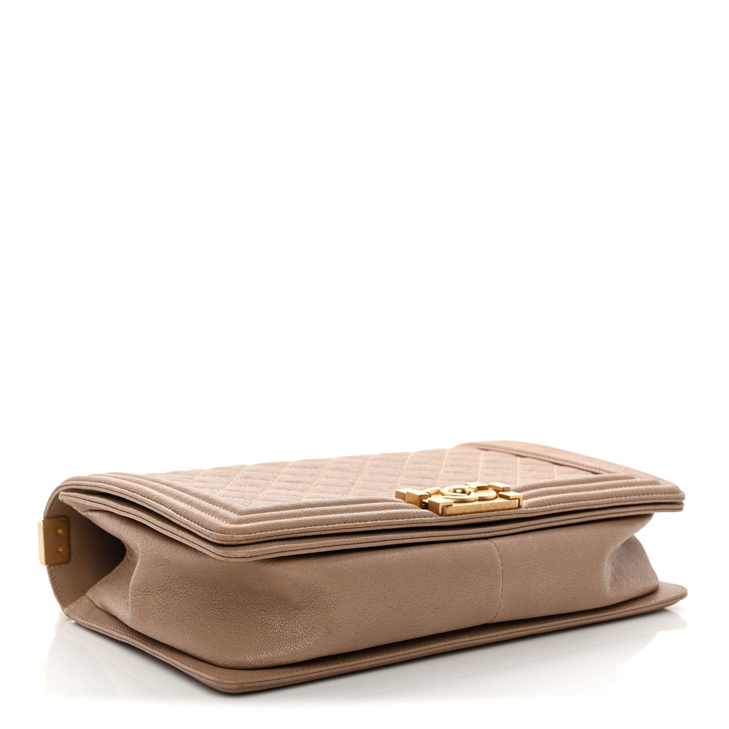 Caviar Quilted New Medium Boy Flap Dark Beige