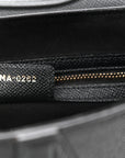 Grained Calfskin Saddle Bag With Strap Black