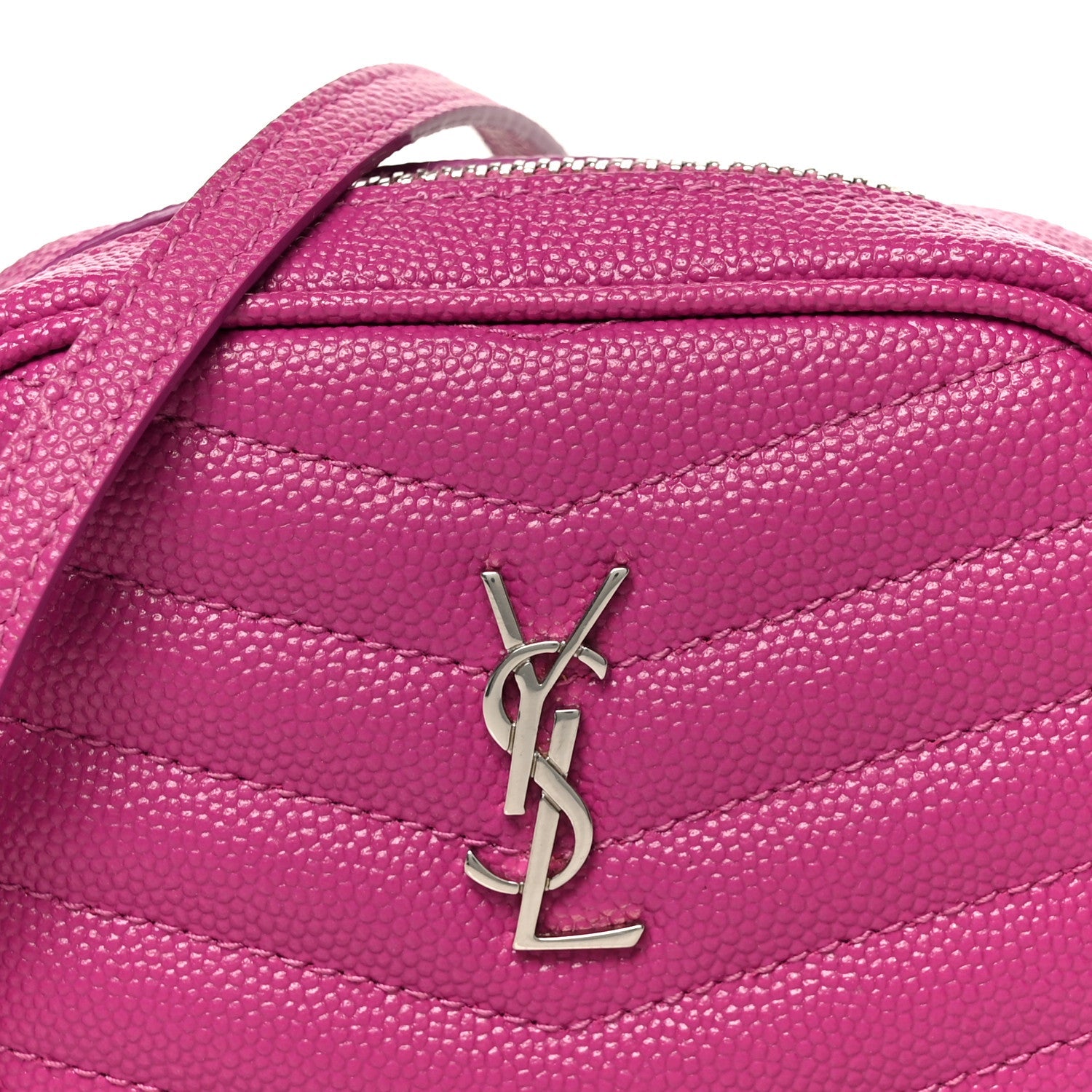 Grain De Poudre Matelasse Monogram Baby Lou Camera Bag Electric Fuxia