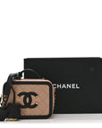 Caviar Quilted Small CC Filigree Vanity Case Beige Black
