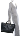 Calfskin Medium Deauville Tote Black