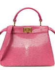 Stingray Shiny Nappa Petite Peekaboo I SEE U Satchel Ciclamino Pilar