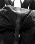 Nylon Grained Calfskin Watson Diaper Bag Black