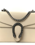 Textured Calfskin Crystal Mini Dionysus Shoulder Bag Mystic White