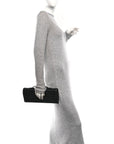 Nappa Intrecciato Long Andiamo Top Handle Clutch Black