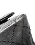 Metallic Sheepskin Quilted 2.55 Reissue Mini Flap Dark Silver