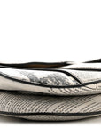 Calfskin Newspaper Printed Saddle Bag Black White