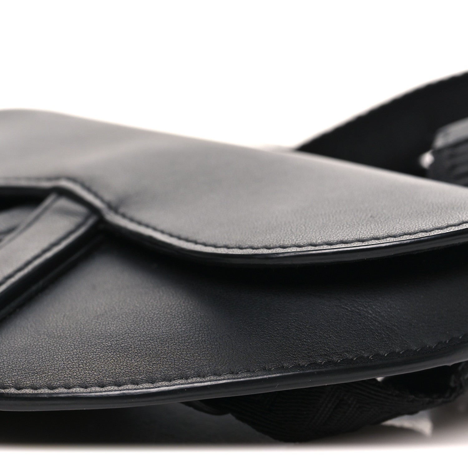 Ultra Matte Calfskin Saddle Belt Bag Black