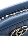 Calfskin Matelasse Aria Small GG Marmont Chain Shoulder Bag Clear Blue
