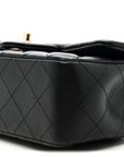 Lambskin Quilted Mini Rectangular Flap Black